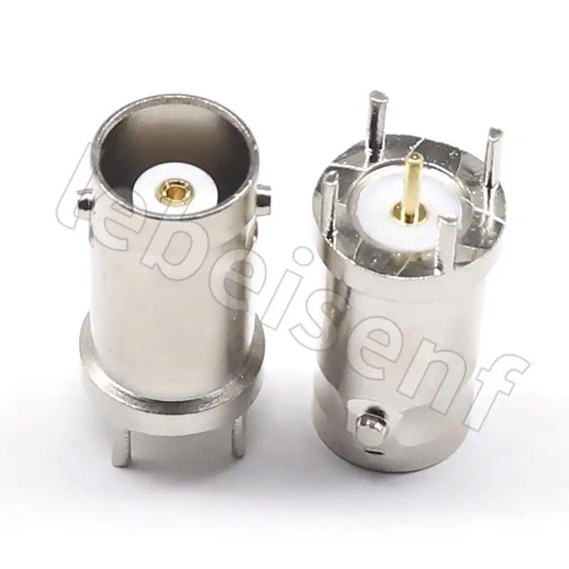 BNC-KE copper BNC/Q9 female PCB soldering board straight plug BNC connector four-legged soldering bo