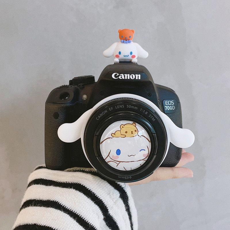 Cincin Lensa Kartun Anjing Bertelinga Besar Cocok untuk Kamera Mirrorless Canon M50 Cincin Lensa Son