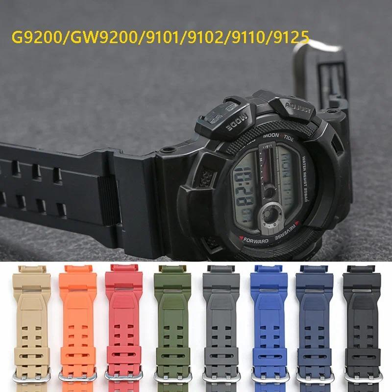 For Casio G-shock GW-9200 GW-9110 G-9200 Watchbands GW9200 GW9110 G9200 Watch Strap Bracelet TPU Sil