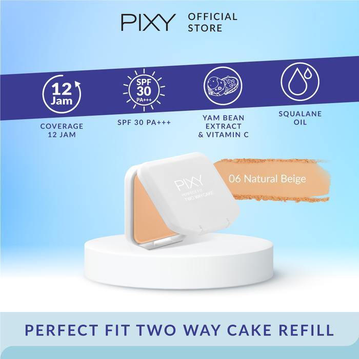 Promo PIXY TWC Perfect Fit 06 Natural Beige - Refill Bedak Glowing