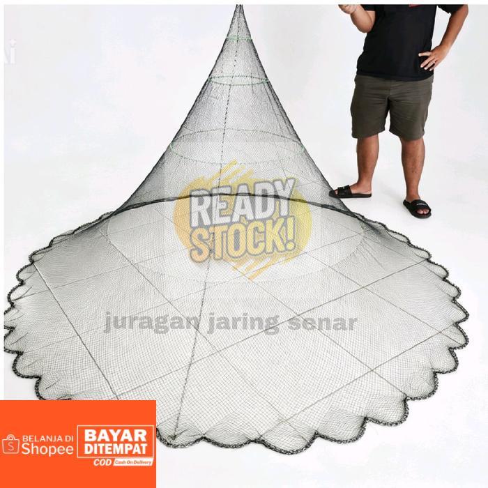 jala ikan nilon 2 meter, jala lempar jala udang jala singai lubang ¾ inci