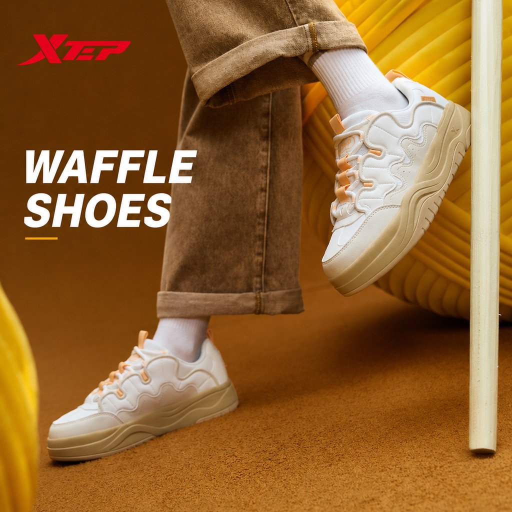 XTEP Waffle Shoes Wanita 975418310015 | Sepatu Olahraga Wanita Sport Casual Running Walking Original