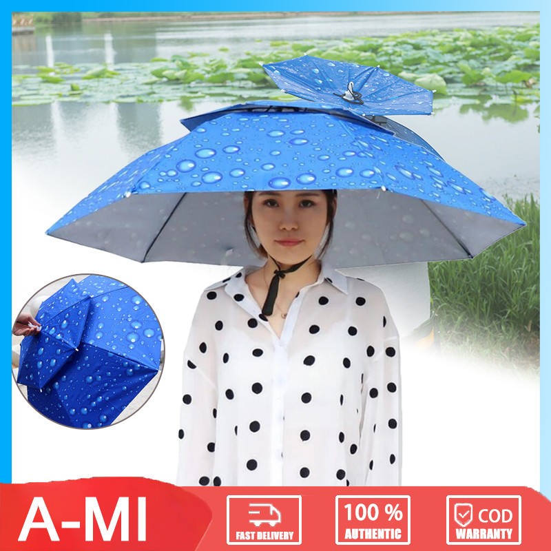 85CM/95CM Payung Memancing Anti UV  LAPISAN GANDA TAHAN ANGIN DAN TUTUP PAYUNG MEMANCING UV