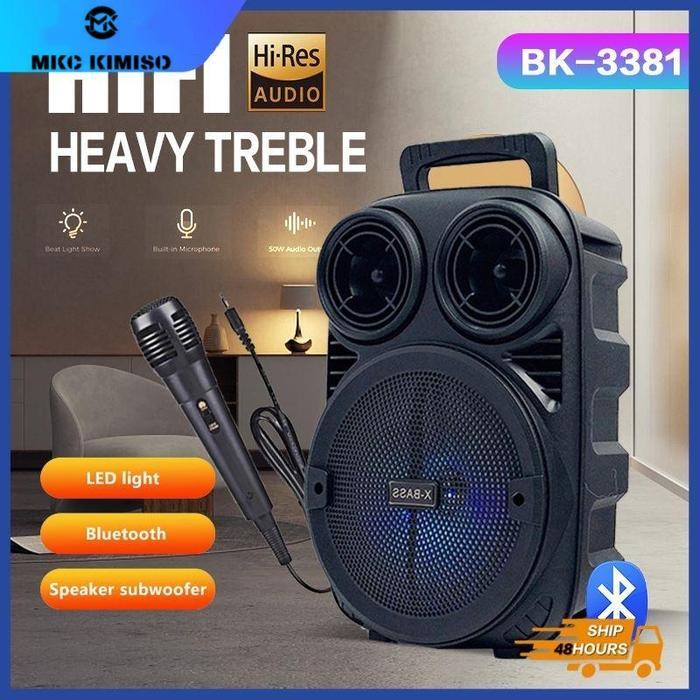 MKC KIMISO-3381 SPEAKER BLUETOOTH KARAOKE SPEAKER BLUETOOTH PORTABEL KIMISO 3381 SERIES FREE MIC KAR
