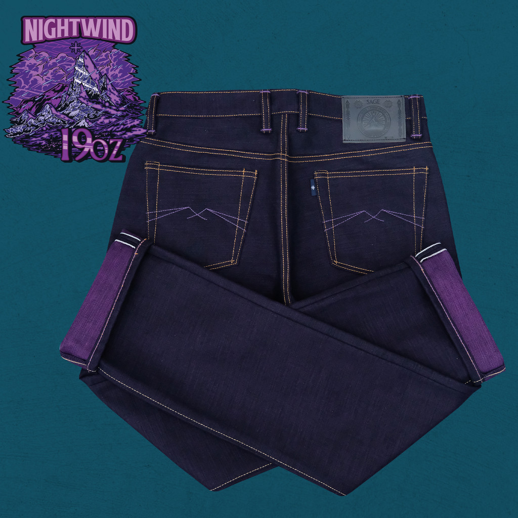 Sage Denim Nightwind 19oz Sanforized Deep Indigo x Purple