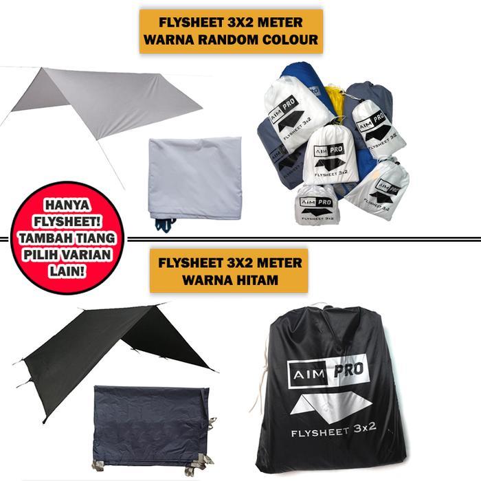 AIMPRO Flysheet 3x2 2x3 Meter Ultralight Waterproof - FLYSHEET 3X2 M, RANDOM COLOUR