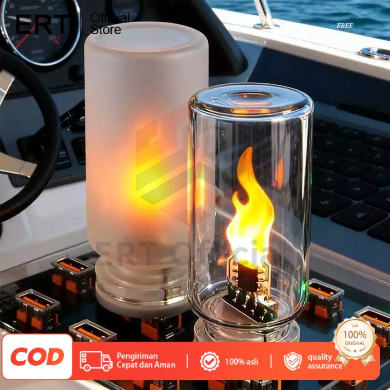 Lampu Hias Api Unggun LED USB Efek Api Untuk Kamar Tidur Dan Dekorasi Rumah