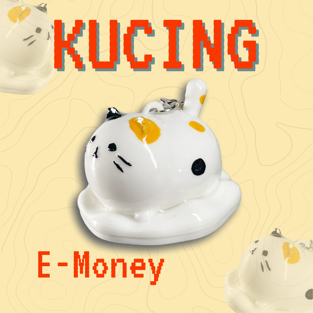 Gantungan Kunci E-Money Kucing Custom Unik & Lucu Motif Kucing Lucu untuk Hadiah