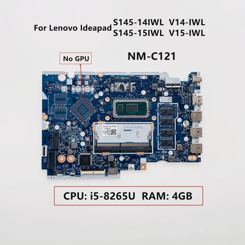 NM-C121 For Lenovo Ideapad S145-14IWL V14-IWL S145-15IWL V15-IWL Laptop Motherboard With i5-8265U CP