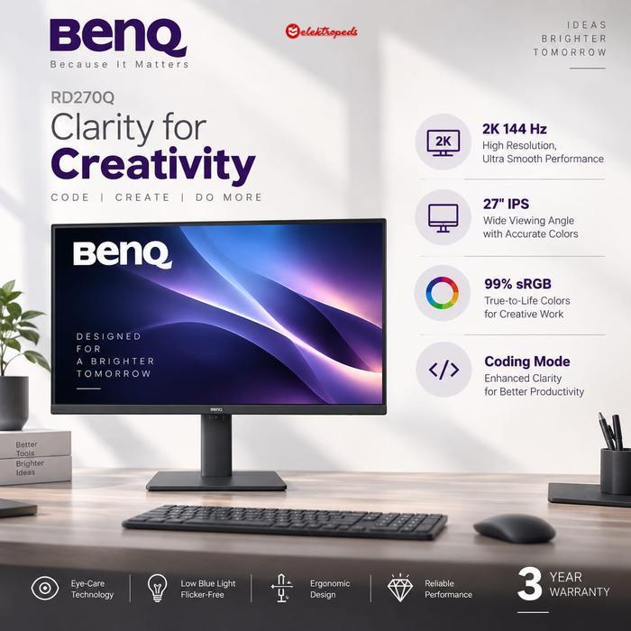 Monitor BenQ RD270Q 27 Inch 2K 144Hz Programming Garansi Resmi BenQ RD270Q 27” 2K 144Hz BenQ Program