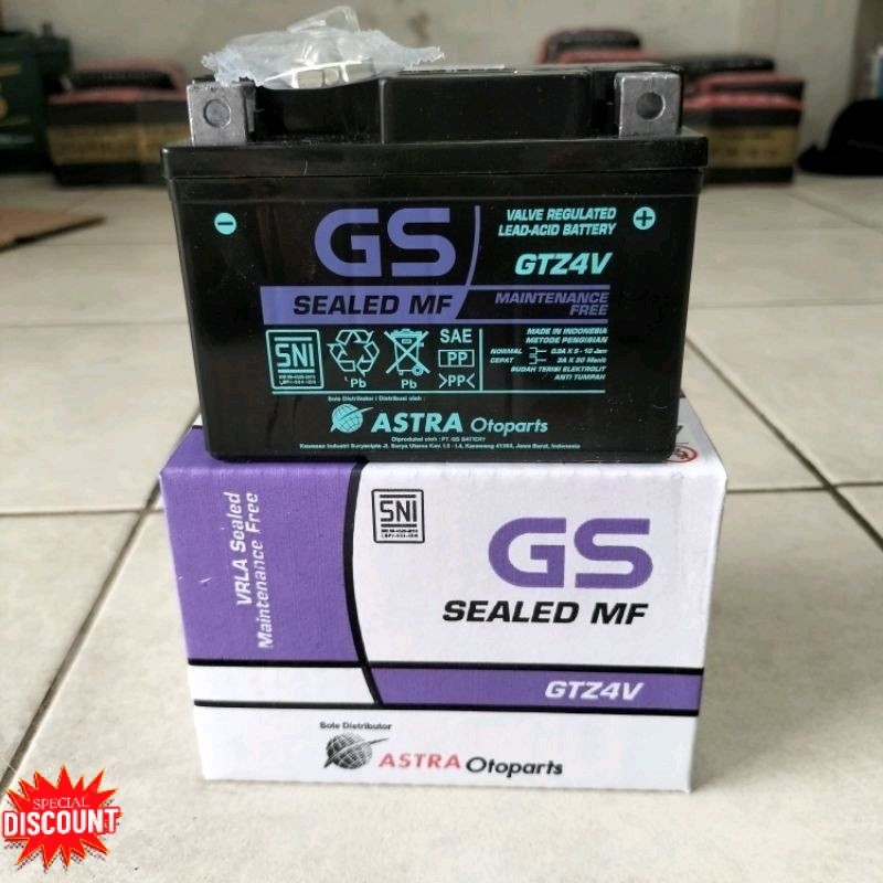 AKI GS MAINTEENANCE FREE GTZ 4V (BEAT, BEAT FI, KHARISMA, VIXION, MIO J)