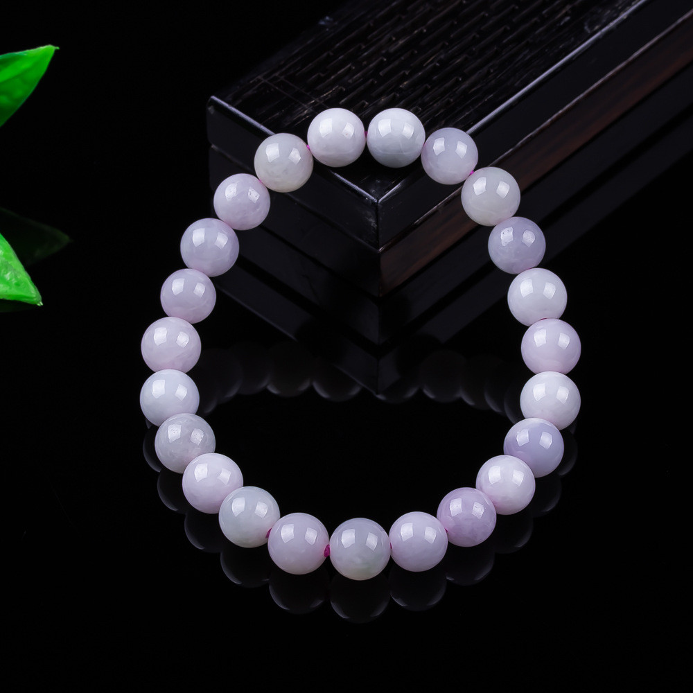 Asli Batu giok, gelang 8mm ungu, gelang giok indah, model wanita.