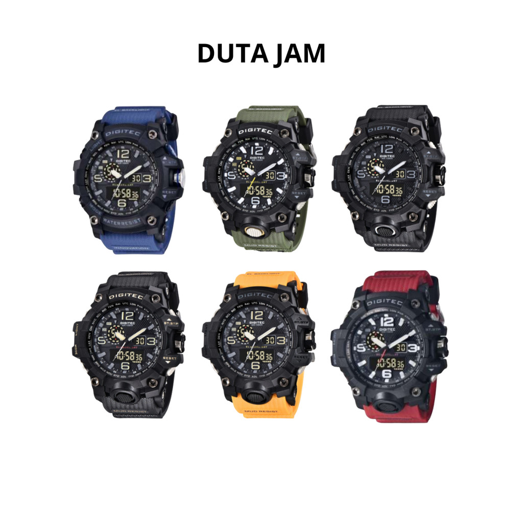 JAM TANGAN PRIA DA2093 DA 2093 ANALOG DIGITAL RESON/ KARET/ RUBBER STRAP