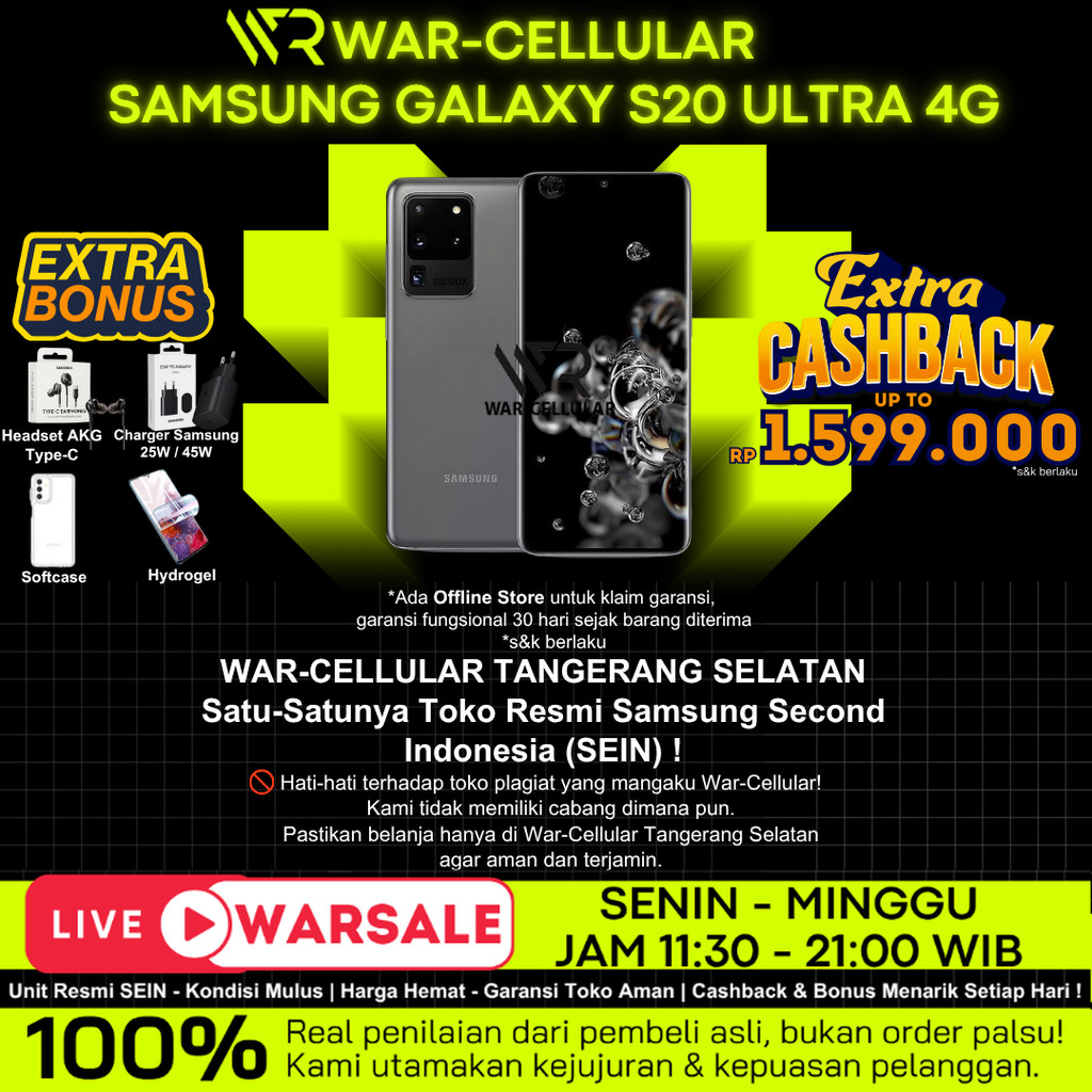SEIN Samsung Galaxy S20 Ultra | S20 PLUS 8/128GB 12/128GB Second Original | Resmi