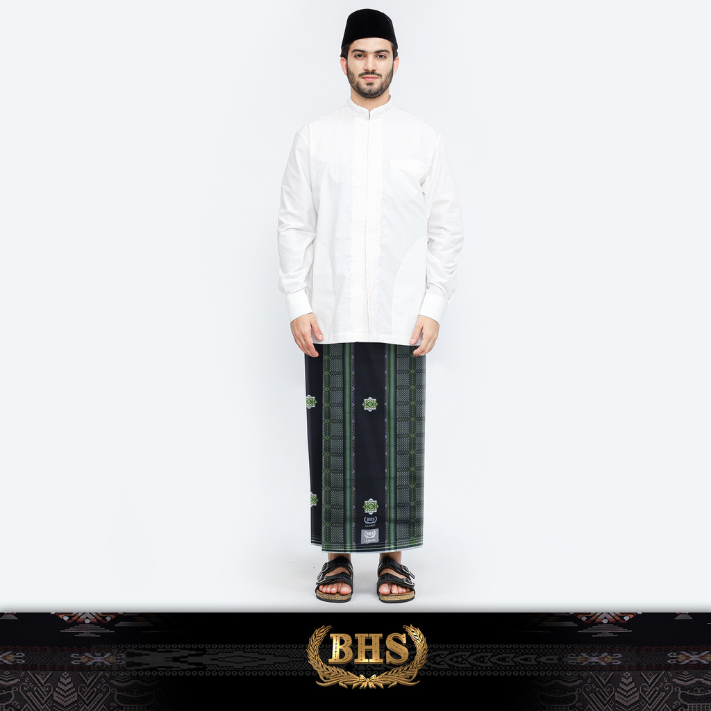 Sarung BHS Classic Silver Motif C45 SSB SJ Hitam Hijau