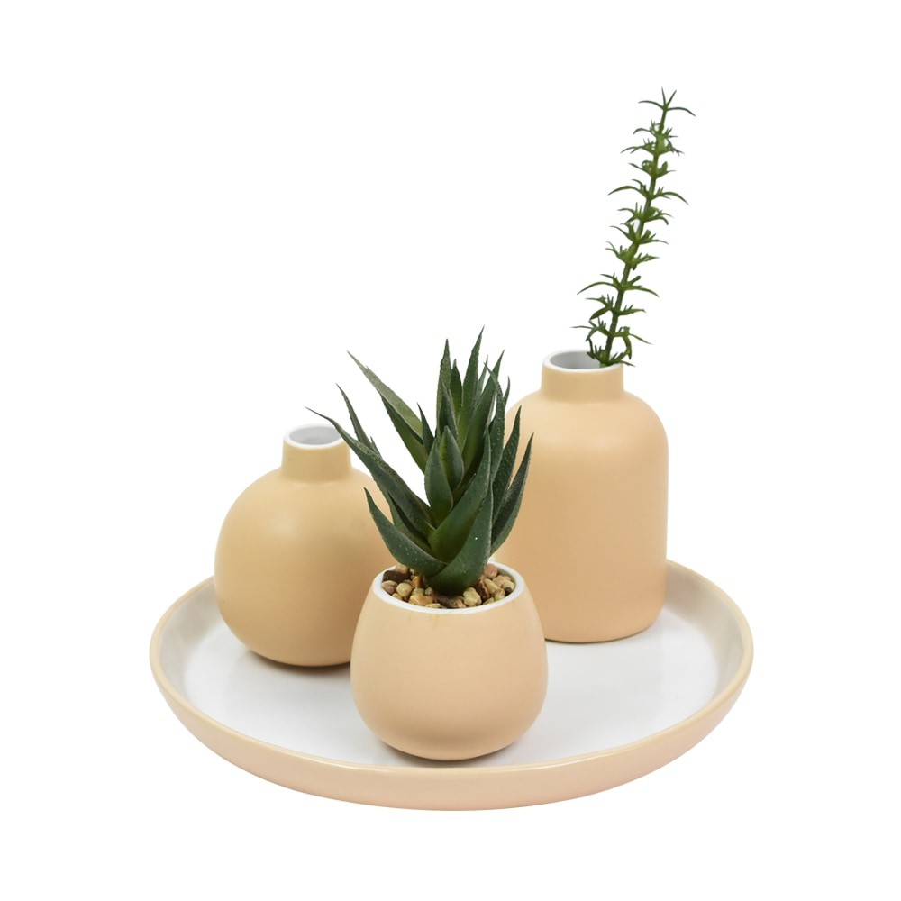 Informa Vas Keramik Set 4 Pcs Sully Mix Trio Vase Wadah Tempat Bunga Home Deco Dekorasi Ruangan Aest
