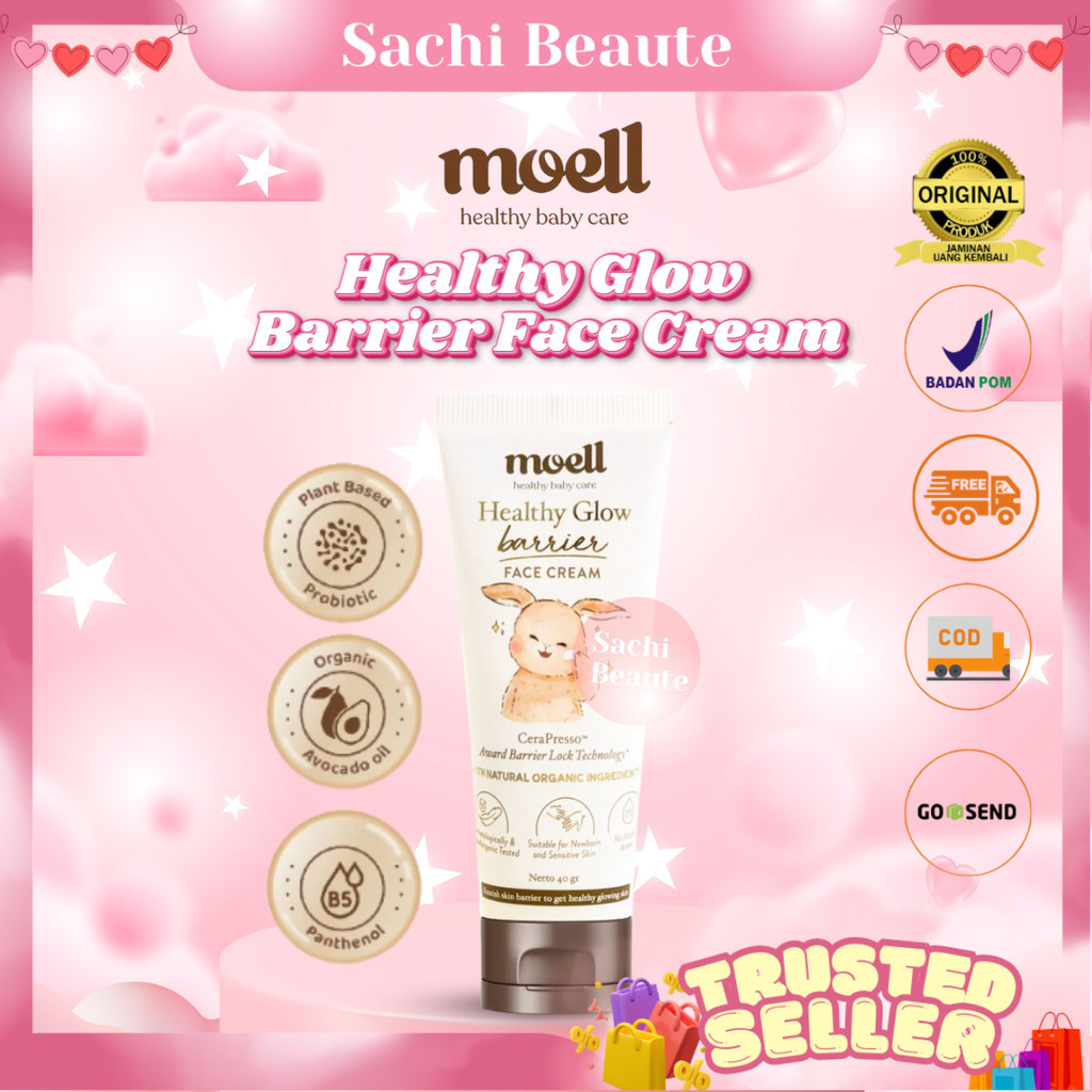 Moell Face Cream 40gr Healthy Glow Barrier Skincare Untuk Bayi & Anak moel