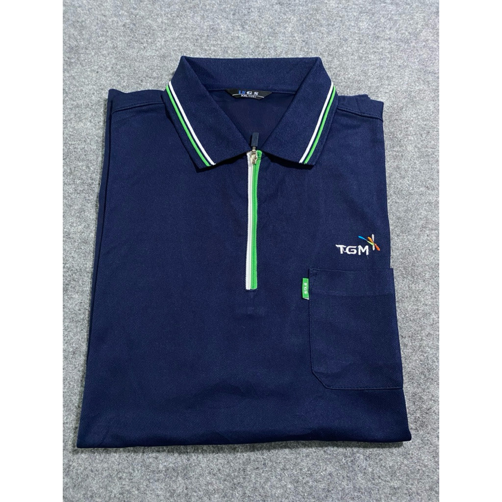 BAJU KAOS KERAH DRYFIT FGS NAVY SIZE XL