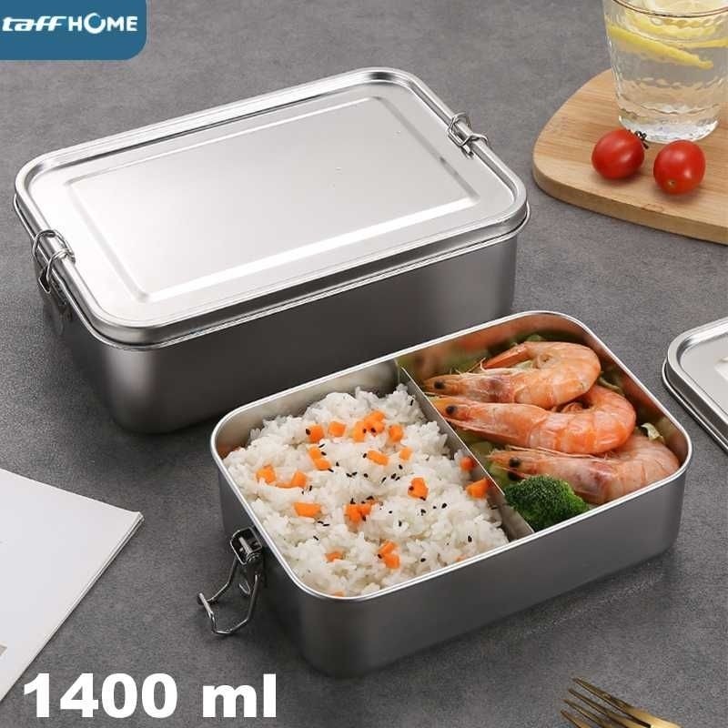 TaffHOME Kotak Makan Lunch Box Stainless Steel 1400ml - UP-14