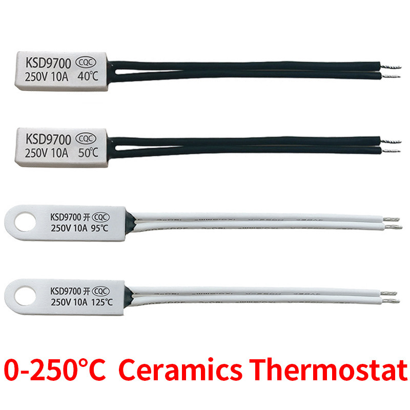2/5/10PCS KSD9700 40C-150C 10A250V NC/NO Ceramic Temperature Swit High Power Thermal Protector 40 50