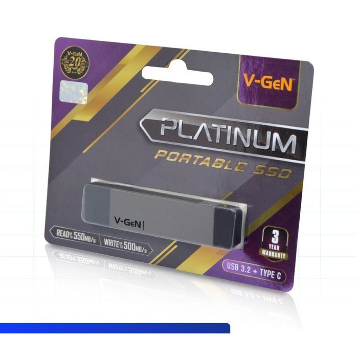 SSD Portable V-GeN 1TB Platinum USB 3.2 Type C - Vgen 1 TB