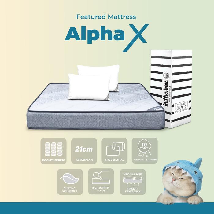 [Free Bantal] INTHEBOX ALPHA X - Kasur Springbed - Ukuran kasur 90x200, 100x200, 120x200, 140x200, 1