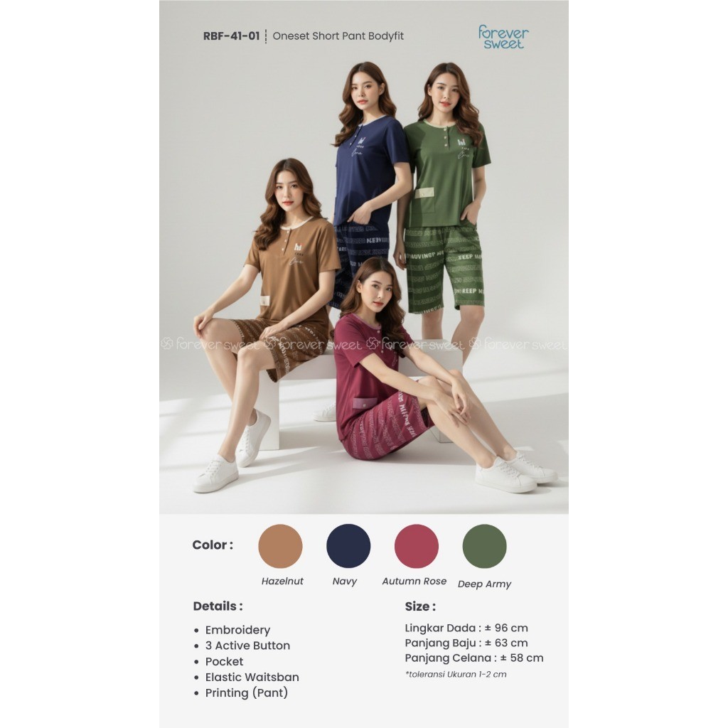 Babydoll / setelan Bodyfit pendek -pendek (Forever)