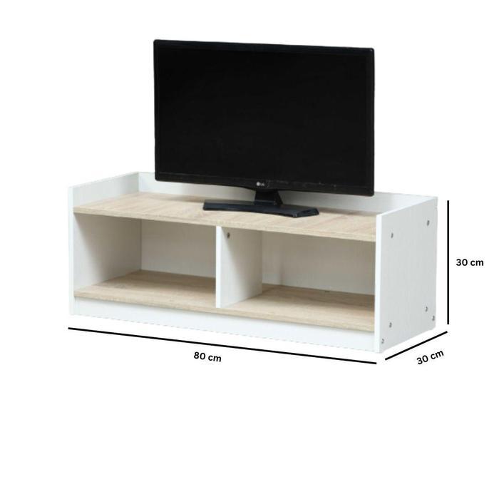 (Mega Home Store) Kirana Furniture Lemari Meja TV - Buffet Dallas SC - Cream 80 CM