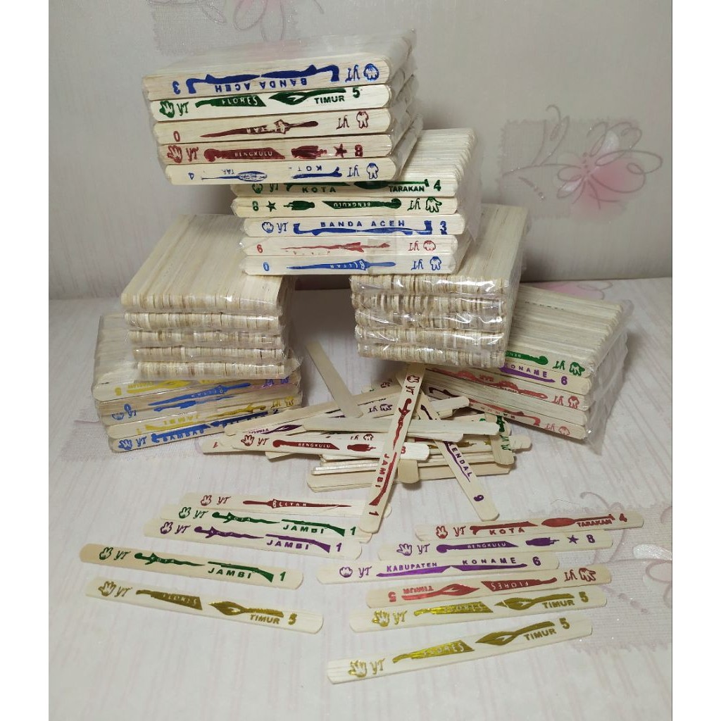 Stik Es Krim Sablon Mainan Untuk Prakarya Isi 250 Pcs / Stik Es krim Polos Murah
