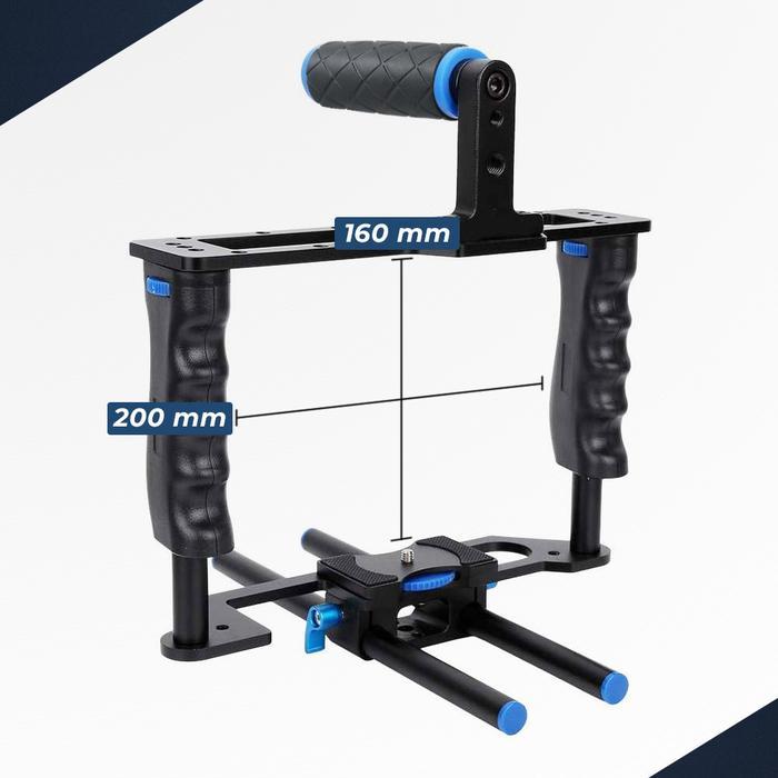 Rig Kamera DSLR 5 in 1 Stabilizer + Shoulder Support + Follow Focus – Support Profesional untuk Cano