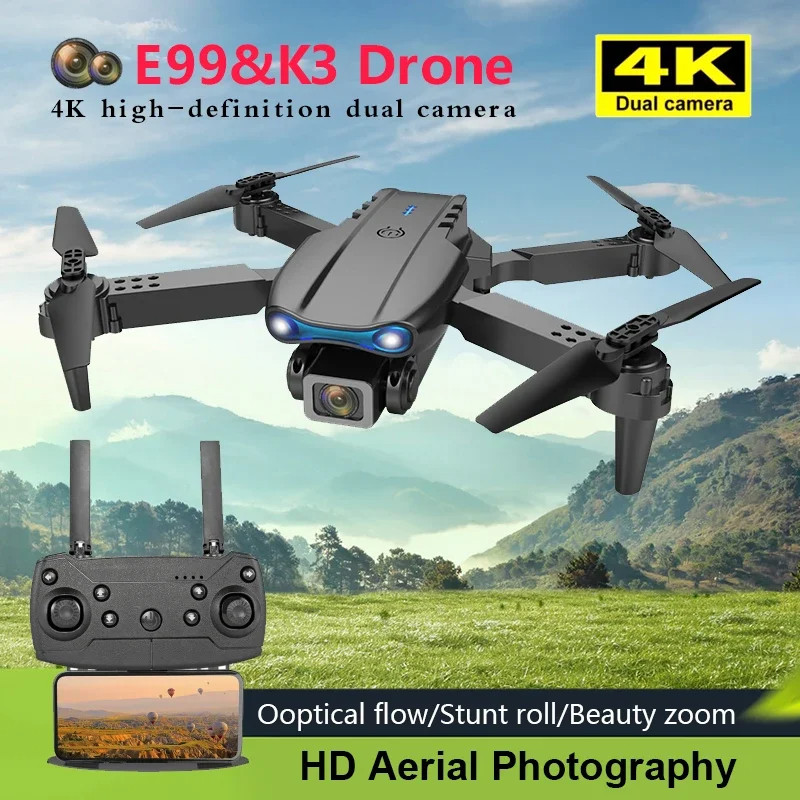 (Reverie-) [COD] Drone Kamera Rc Drone E99 Pro Drone Profesional 4K Kamera Ganda WIFI 5G Quadcopter 