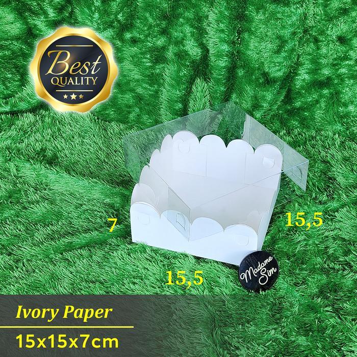 BOX MIKA PUTIH - DUS BOLU - KOTAK BROWNIES - KARDUS 15x15x7