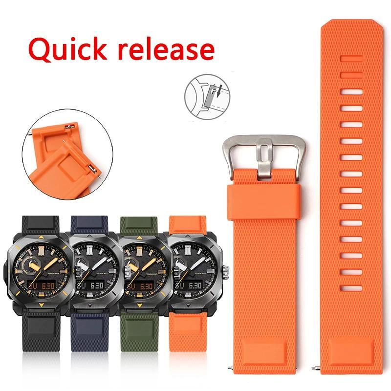 23mm TPU Silicone Wat Band for Casio PROTREK PRW-6900 PRW-6800/3400 Men Waterproof Sport Quick Relea