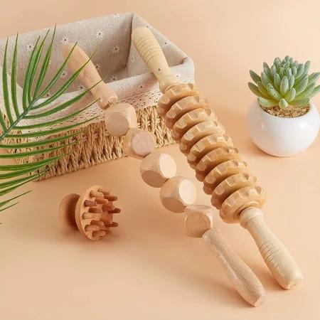 Alat Pijat Kayu Set 6 Pcs Bahan Kayu Beech /Wood Therapy Guasha