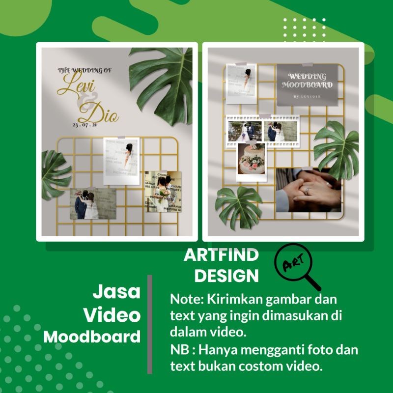 Jasa Pembuatan Video Moodboard Wedding Instagram ig Kekinian