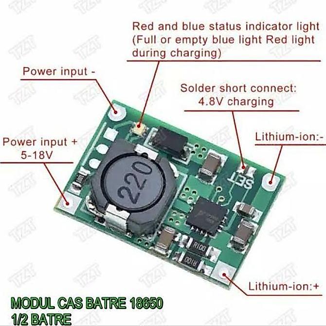 TP5100 TP 5100 2A UPGRADE TP4056 MODULE CHARGER 18650 BATTERY KO ART99