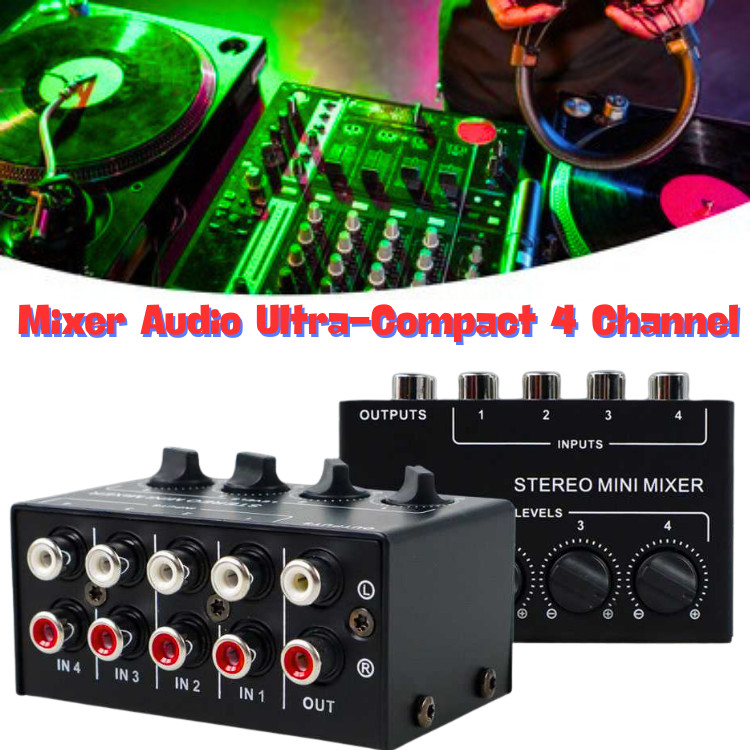 KING 4 Channel Mixer mini audio Sound Card Amplifier profesional mikser audio Ultra-Compact STERO