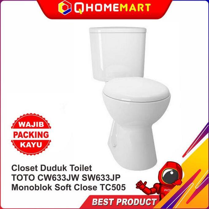TERBARU - Closet Duduk Toilet TOTO CW633JW SW633JP Monoblok NON Soft Close TC505
