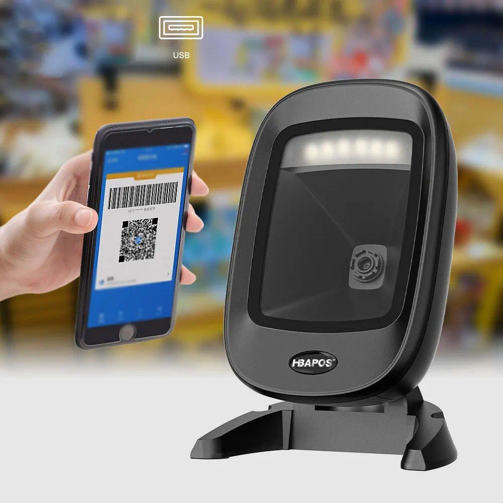 Handsfree Automatic Omnidirectional USB Wired QR Code Scanner Reader - Scanning Screen Bar Codes for