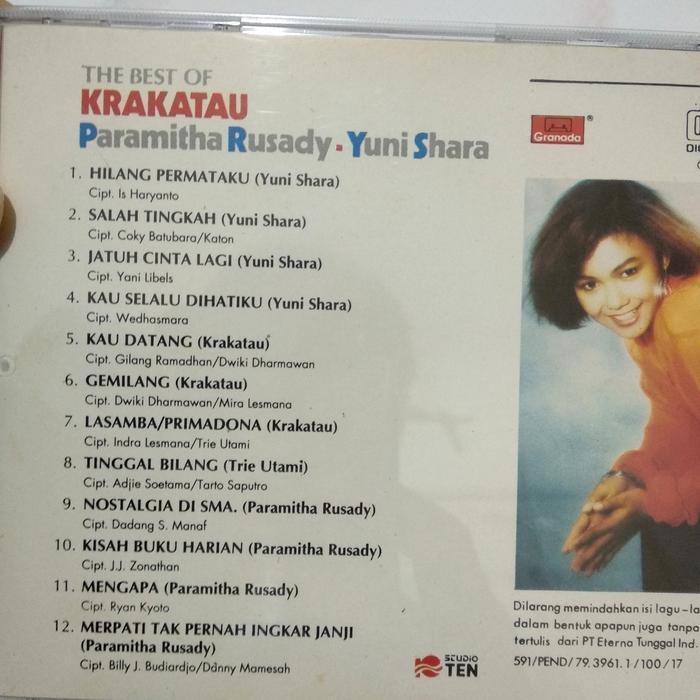 CD the best of krakatau Paramitha Rusady Yuni shara trie utami RARE