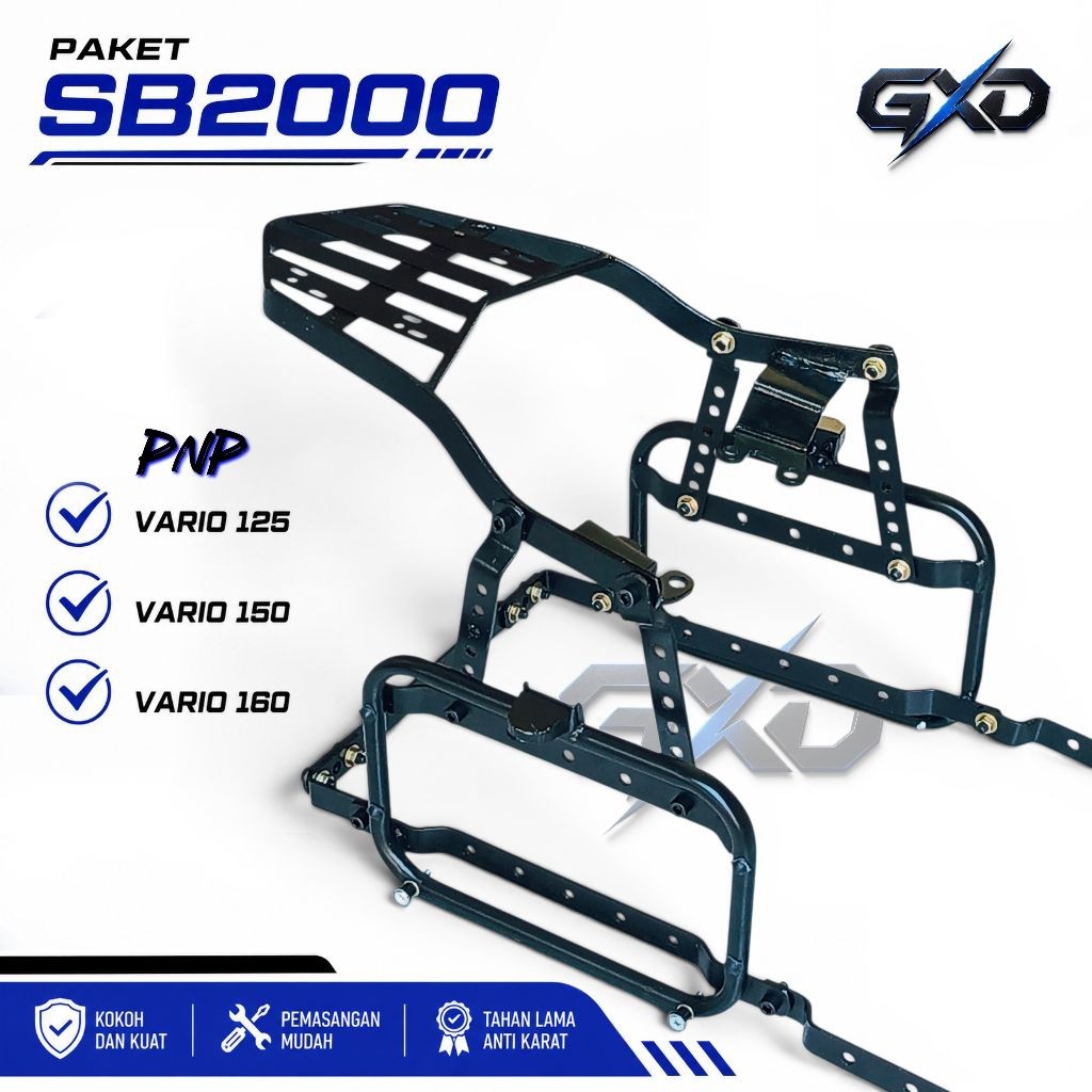 PAKET SB2000 Vario 125/ 150/ 160 PNP – Paket Side Box & Top Box Touring Kokoh Siap Pasang