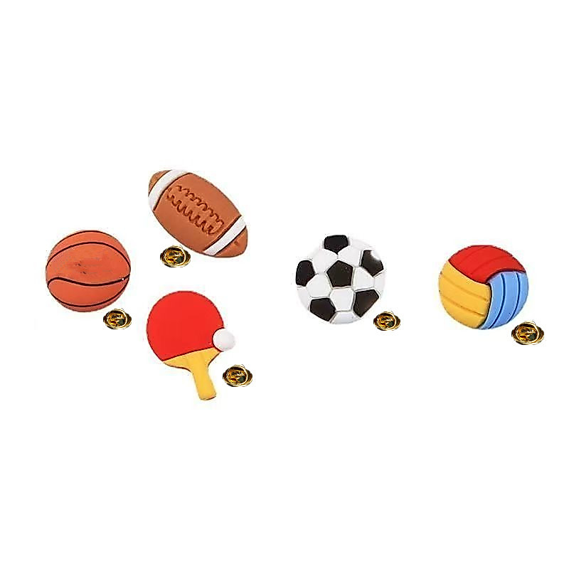 Customize Resin Brooch Football Basketball Sports Teams Friendship DIY Pins Souvenir