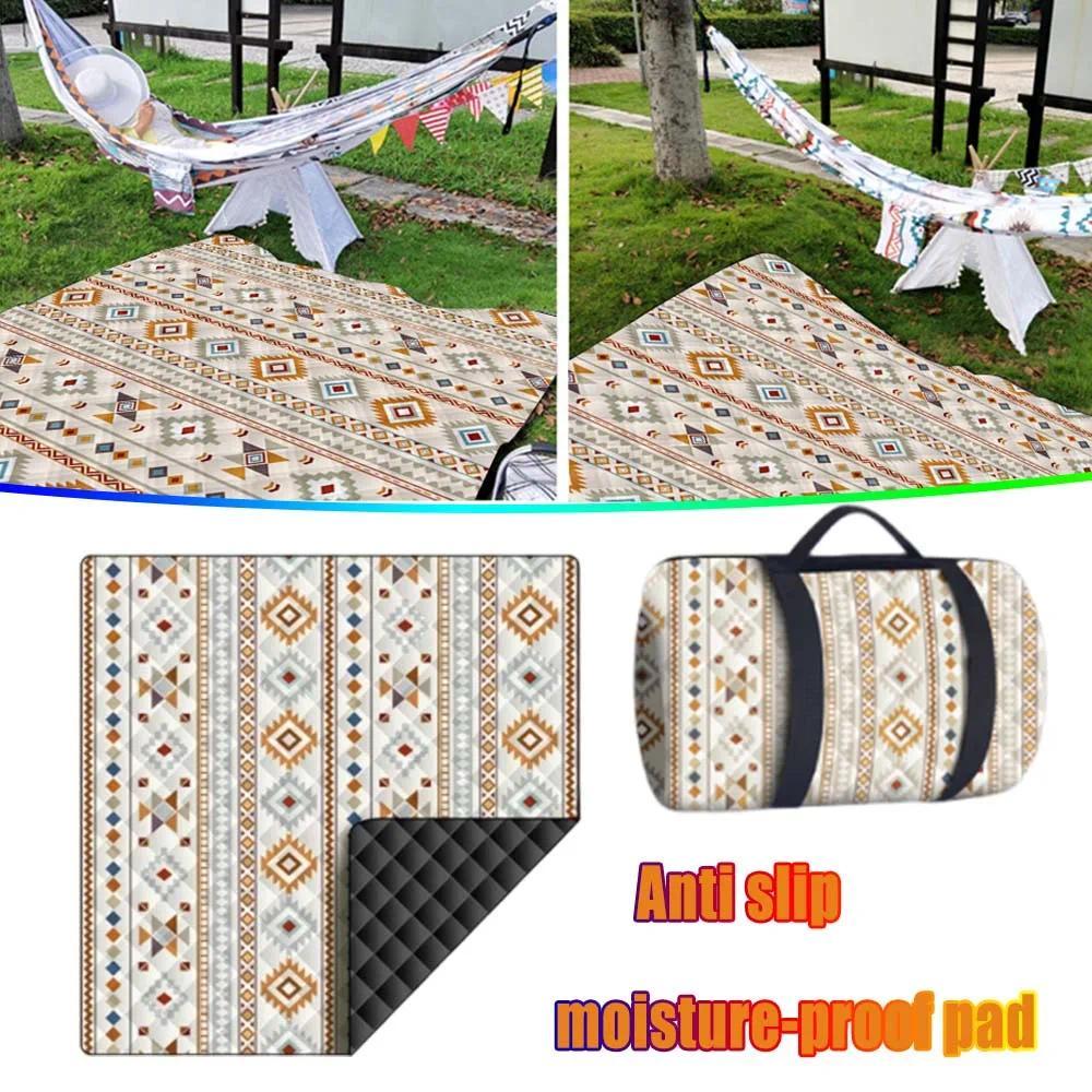 Ultrasonic Thickened Outdoor Picnic Mat Moisture Proof Picnic Blanket Lawn Mat Camping Mat Portable 