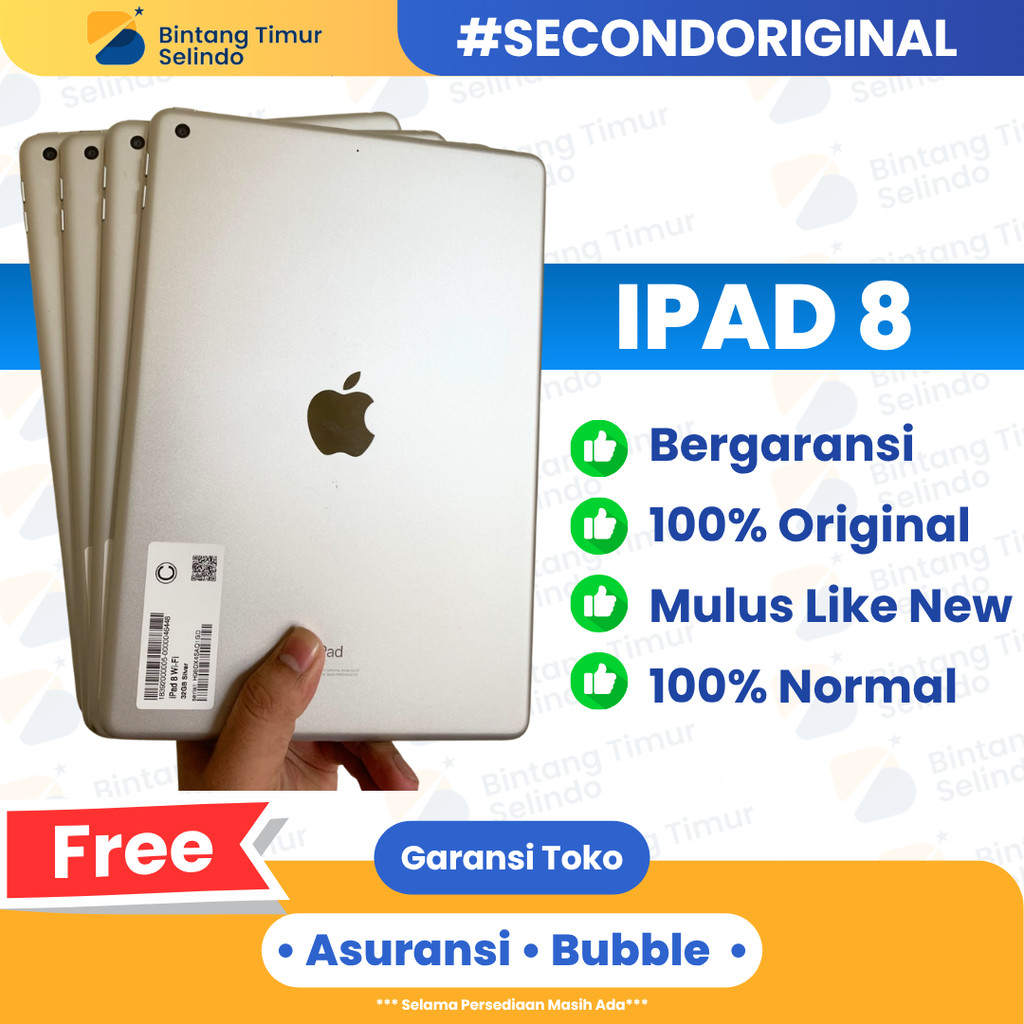 Ipad 8 32GB 2020 Wifi Only | 10.2" | Second | Bergaransi | Orignal 100%