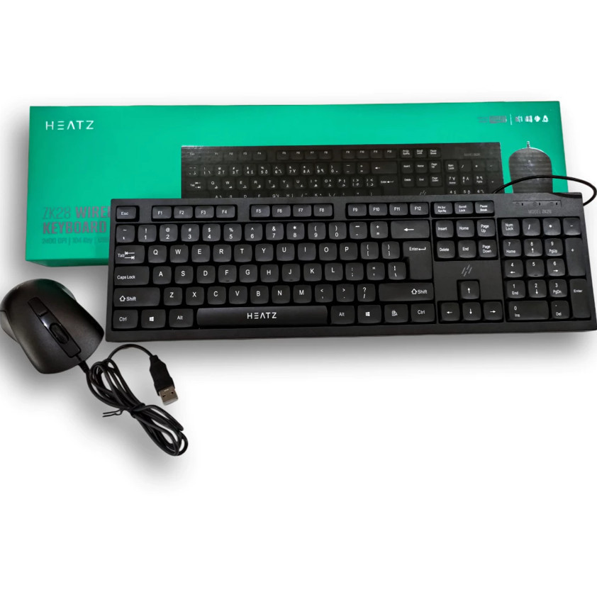Combo Keyboard Mouse wired Heatz ZK28 -HRCB170