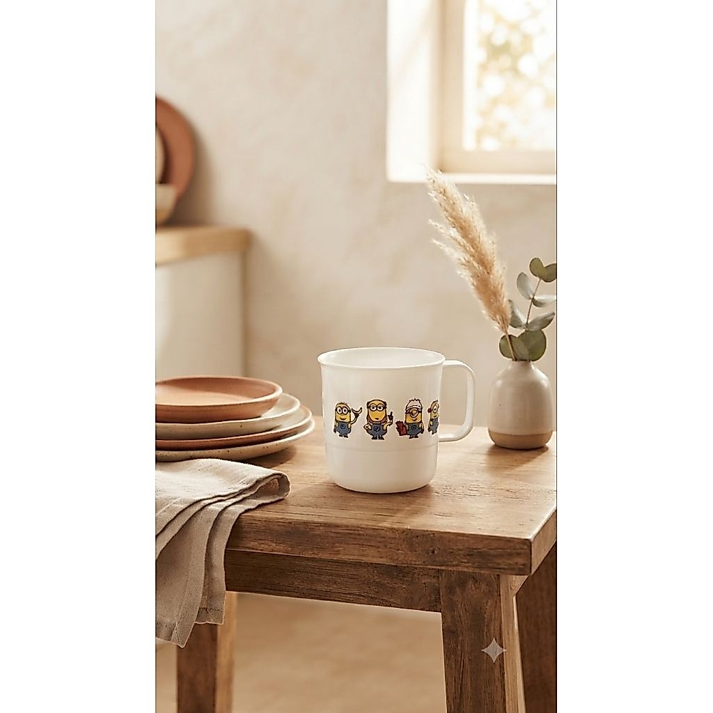 Tupperware Minion Papoy Mug 350ml White - cangkir / mug anak tupperware new @S