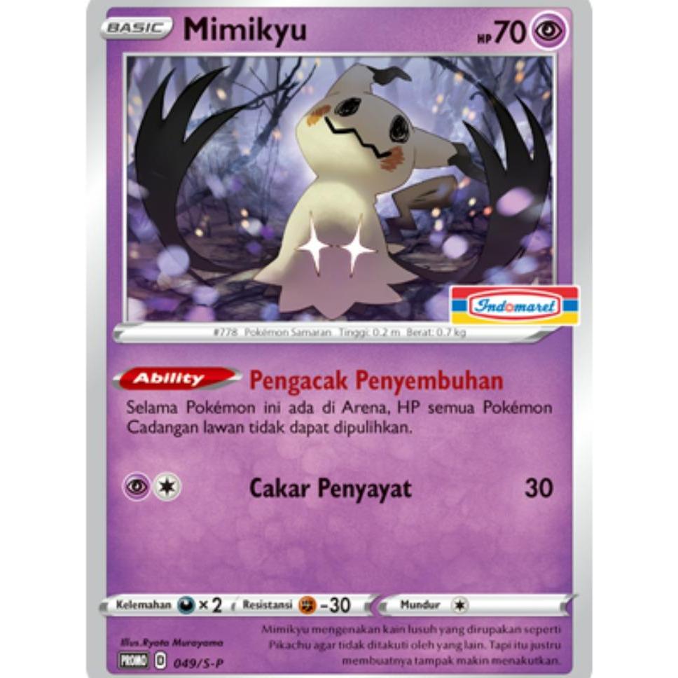 Kartu Pokemon Indonesia Mimikyu PROMO PROMO INDOMARET 049/S-P Card Games