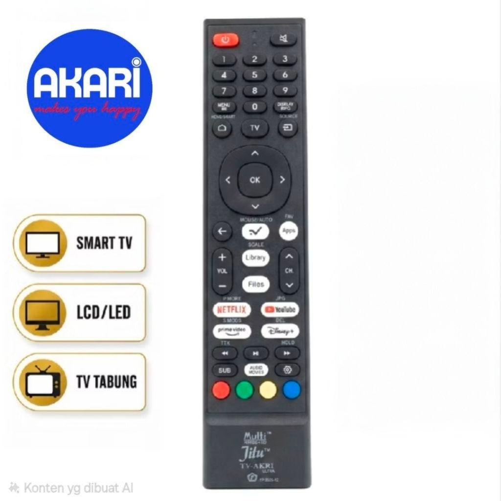 REMOT LED TV PENGGANTI  SMART ANDROID AKARI