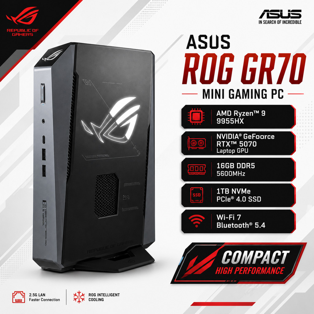 ASUS MINI PC ROG RYZEN 9 9955HX RTX5070 8GB/ 16GB 1TB W11