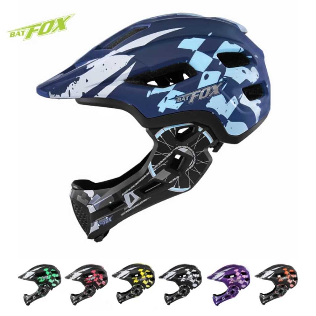 Foto Helm Sepeda Anak Fullface BATFOX Kids JC014 Modullar 2 in 1 Pushbike Helmet Full Face